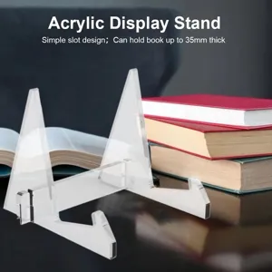 Support de livre en acrylique transparent, design triangulaire amovible très pratique.