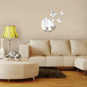 3D Schmetterling Acryl Spiegel Wandaufkleber Moderne Abnehmbare Kunst Wanddeko Wohnzimmer