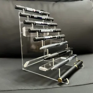 Transparent Acrylic Pen Holder Multi Layer Desktop Stationery Storage Display Stand Organizer For Office And School
