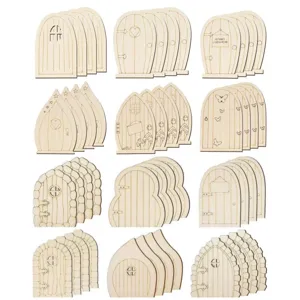 Set de puerta de hadas de madera para jardín miniatura árbol bricolage decoración casa muñecas.