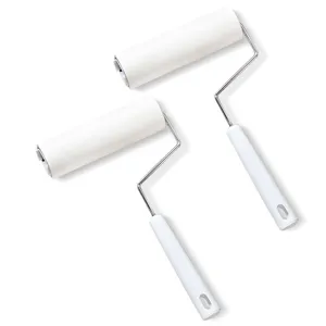 Reusable lint roller pet hair remover sticky roller with plastic handle for clothes cleaning