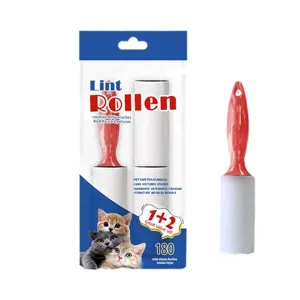 Pet lint roller set with refill sheets for clothing furniture and car interior hair removal.