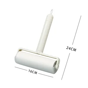 Pet hair remover lint roller with dust cover and ergonomic handle for home cleaning use.