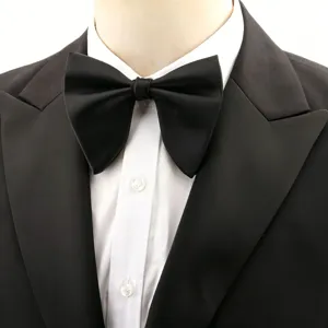Men's Formal Business Satin Bow Tie Solid Color Classic Wedding Party Tuxedo Bowknot Polyester Neckwear