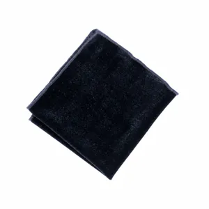 Pañuelo de bolsillo de terciopelo negro para hombre traje formal boda fiesta accesorio