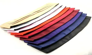 Men's classic satin cummerbunds in multiple vibrant colors for formal tuxedo suits.