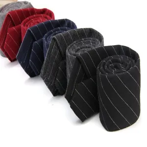 Corbata estrecha de algodón para hombre 6cm elegante raya diplomática traje de negocios