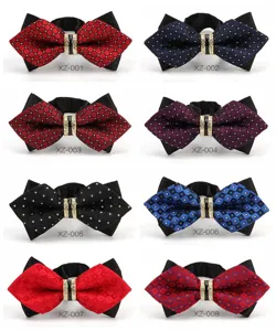 Set papillon uomo strass matrimonio elegante sposo variante motivo diamante assortito.