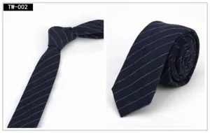 Corbata estrecha de algodón para hombre 6cm clásica de negocios a rayas para traje