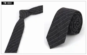 Corbata delgada a rayas gris oscuro moda hombre para negocios formales y ropa casual.