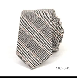 Corbata estrecha de cuadros para hombre moda negocios traje formal elegante 6cm