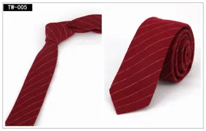 Corbata estrecha de algodón para hombre con rayas blancas, estilo formal, 6cm.