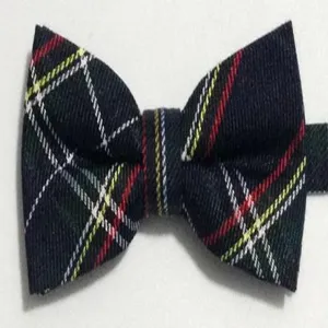 Men's classic plaid bow tie detail shot, British style cotton neckwear for formal suits.