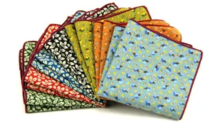 Pañuelo de bolsillo de algodón para hombre flores diseño traje conjunto colorido
