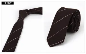 Corbata slim de algodón para hombre con rayas diagonales blancas, corbata de negocios de 6cm.