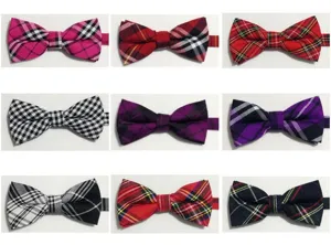 Men S British Style Cotton Plaid Bowtie Classic Checkered Bow Tie For Business Wedding Formal Suit Neckwear Accessories