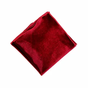 Pañuelo de bolsillo de terciopelo burdeos para hombre traje elegante boda fiesta accesorio