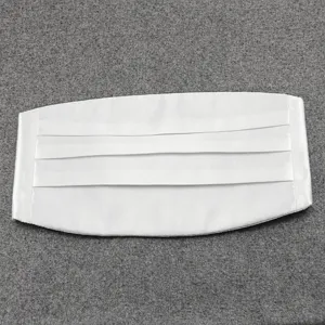 White pleated mens tuxedo cummerbund for formal wear and evening dress performance accessories