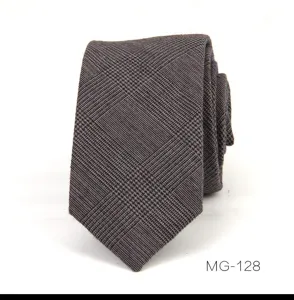 Corbata estrecha de cuadros grises para hombre, traje formal de negocios y casual