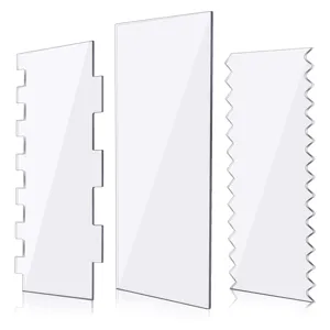 Transparent Acrylic Cake Icing Scraper Frosted Cream Cake Smoother Kitchen Baking Tool Pastry Decorating Equipment