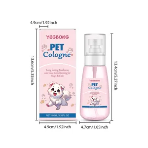 Spray de colonia para mascotas de 100ml portátil con fórmula suave para frescura y eliminar olores.