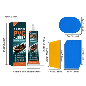 Flüssig PVC Kleber Reparaturset mit Flicken und Spachtel für Aufblasbare Pools und Luftbetten.