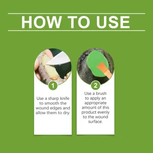 Detailed instruction guide showing how to properly apply the tree wound healing pruning agent.
