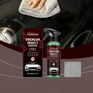 Kit Spray Detergente Rimuovi Insetti per Auto con Asciugamano in Microfibra per Vernice Vetro e Plastica di Veicoli Pulizia Rapida
