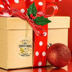 Acrylic blank Christmas craft hanging tag with string, transparent DIY holiday decoration detail