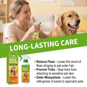 Spray antipulgas y garrapatas EELJOY para perros y gatos cuidado diario de 120ml.