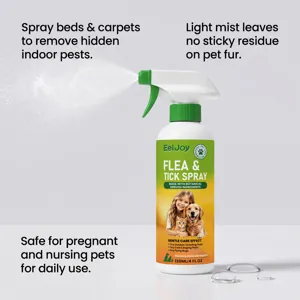 EelJoy Spray Antipulgas y Garrapatas para Mascotas 120ml Perros Gatos Protección y Cuidado.