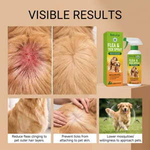 Spray antipulgas y garrapatas para mascotas 120ml fórmula botánica cuidado del pelo gatos perros