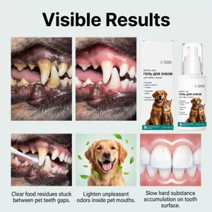 Gel dentaire pour animaux chiens chats nettoie les espaces interdentaires, haleine fraîche.