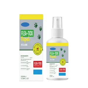 Cat flea and tick repellent spray 100ml herbal formula safe for pets and home care.