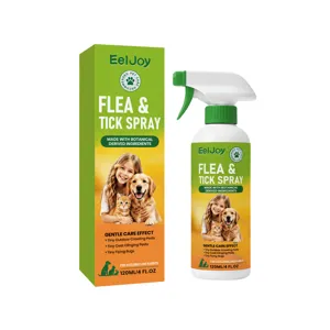 EELJOY Spray Antipulgas y Garrapatas para Gatos y Perros, 120ml Solución Botánica Antiparásitos