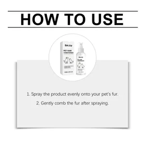 Guía uso spray acondicionador pelo mascota EelJoy 100ml, cuidado suave perros gatos.