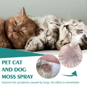 Spray antifúngico para perros y gatos, vista detallada para el cuidado de la piel.