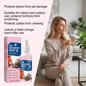 Detail view of cat deterrent spray for indoor plant and furniture protection training.