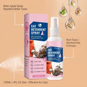 Cat deterrent spray 120ml bitter apple formula safe non-toxic anti scratch training pet supply