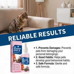 Cat deterrent spray for indoor furniture protection, bitter apple formula safe for pets.