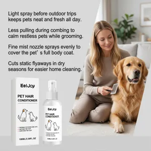Spray acondicionador de pelo de mascotas EelJoy para un pelaje suave y fácil de peinar.