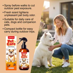 YEGBONG spray repelente de pulgas y garrapatas a base de hierbas para perros y gatos.