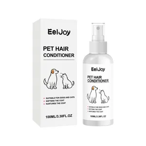 Spray acondicionador pelo perro gato EelJoy 100ml, tratamiento suave sin aclarado para brillo capilar.