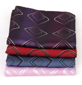 Pañuelo de bolsillo para hombre de seda formal de negocios diseño geométrico de moda.