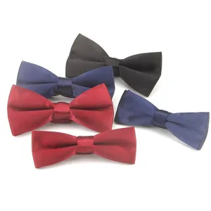 Men's Solid Color Bow Tie Polyester Satin Formal Wedding Business Tuxedo Bowtie