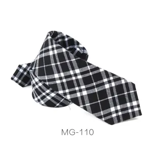 Corbata Hombre Negro Blanco Cuadros Slim Negocios Casual Estilo Britanico Moda