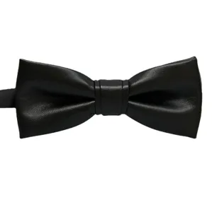 Heren Stijlvolle Handgemaakte PU Leer Vlinderdas Klassieke Effen Kleur Smalle Strik Halsbekleding Voor Bruiloft Feest