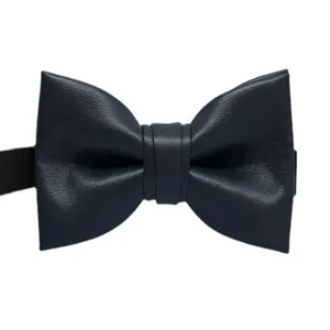 Heren zwarte PU leer vlinderstrik klassieke mode formele nekleding voor bruiloft feest.