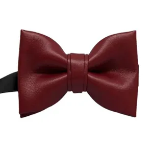 Heren PU Lederen Strik Klassiek Rood Feest Bruiloft Pak Halsbekleding Mode Accessoire