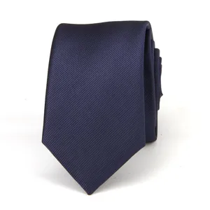 Classic navy blue mens necktie for business wedding groom formal wear and daily work.